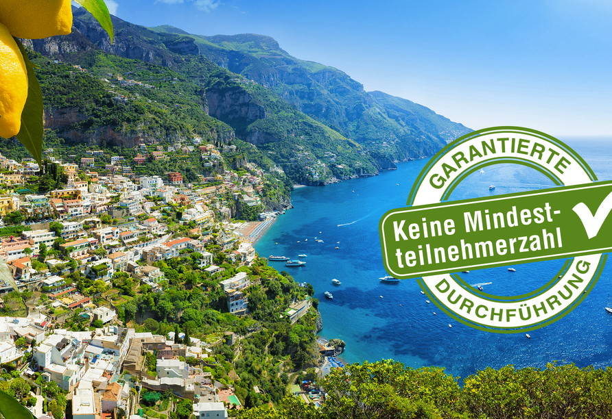 Positano an der Amalfiküste ist ein besonders schönes Ausflugsziel während Ihrer Reise.