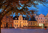 Der romantische Marktplatz von Wismar.