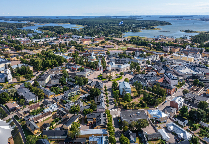 Blick über die Altstadt von Hamina in Finnland
