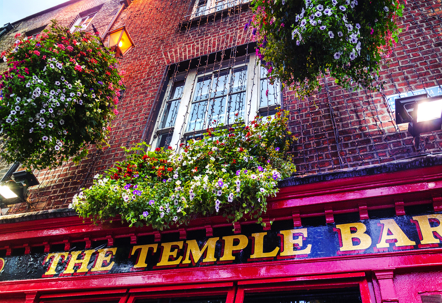 Besuchen Sie die berühmte Temple Bar in Dublin.