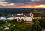 Das Schloss Augustusburg bietet nicht nur bei Sonnenuntergängen wunderschöne Ausblicke. 