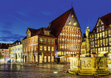 Ein Abendspaziergang durch die historische Altstadt von Hildesheim lohnt sich. 