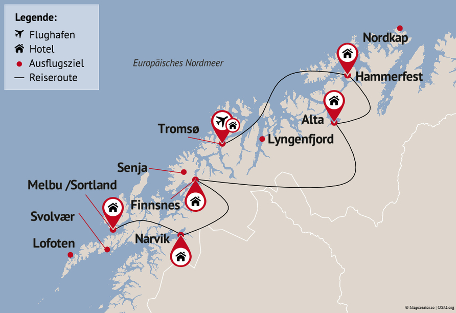 Reisezielkarte