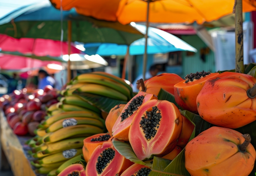 Probieren Sie unbedingt die exotische Obstsorten Mittelamerikas.