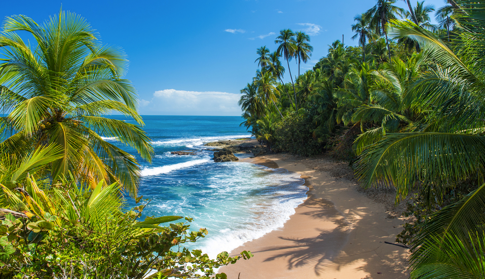 Paradiesische Strände erwarten Sie während Ihrer Kreuzfahrt, wie beispielsweise der Strand Puerto Viejo in Costa Rica.