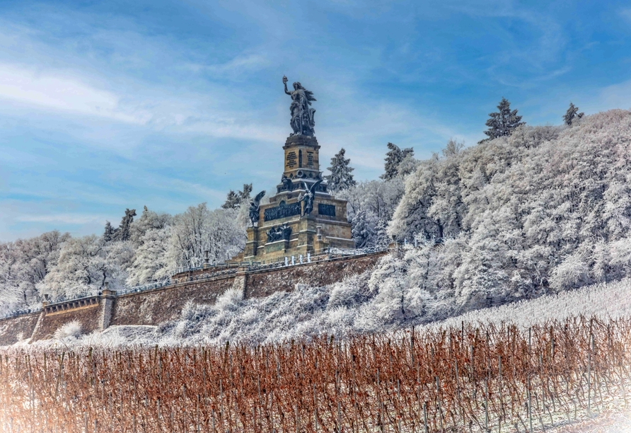 Machen Sie einen Ausflug zum prächtigen Niederwalddenkmal in Rüdesheim am Rhein.