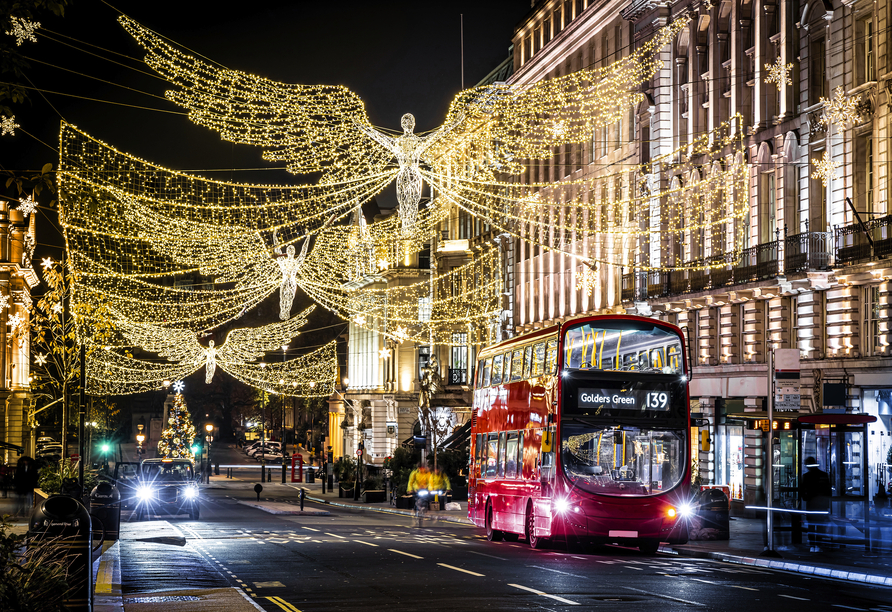 Ein besonderes Erlebnis zu Weihnachten: die Lichterfahrt durch London!