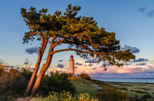 Leuchttürme gehören zur Ostsee: Besuchen Sie den Leuchtturm Dornbusch auf der Insel Hiddensee.
