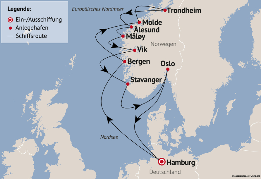 Ihre Reiseroute