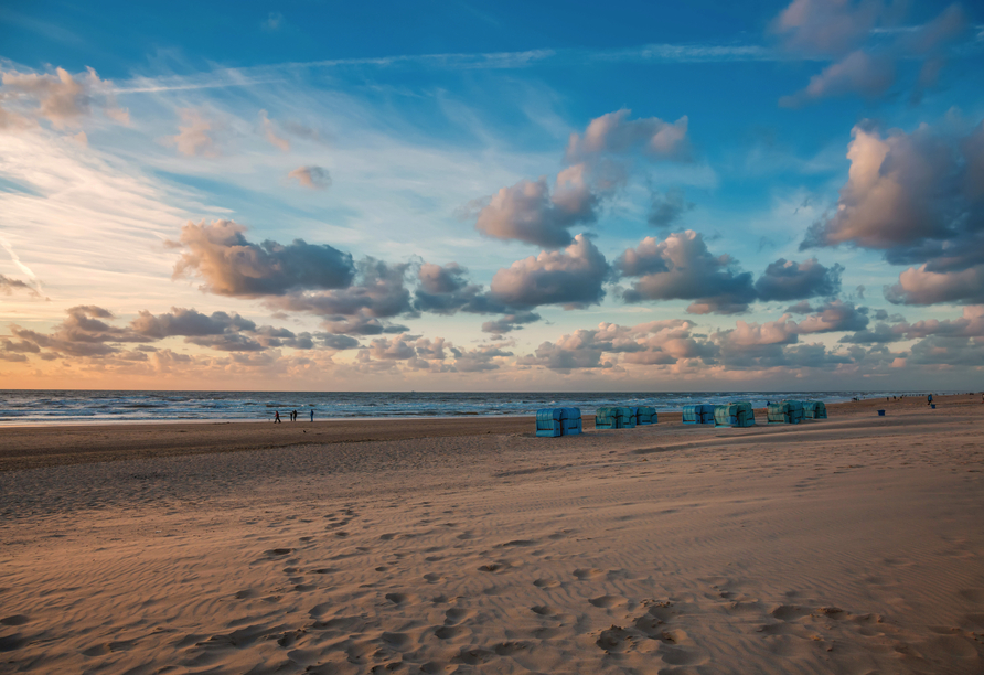 Nordseestrand bei Egmond aan Zee am Abend