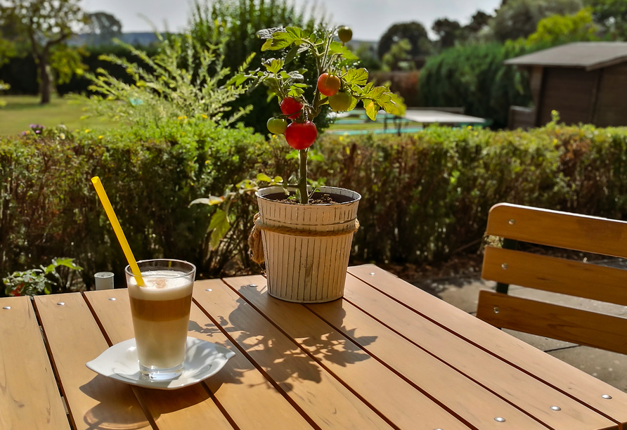 Entspannen Sie auf der Terrasse.