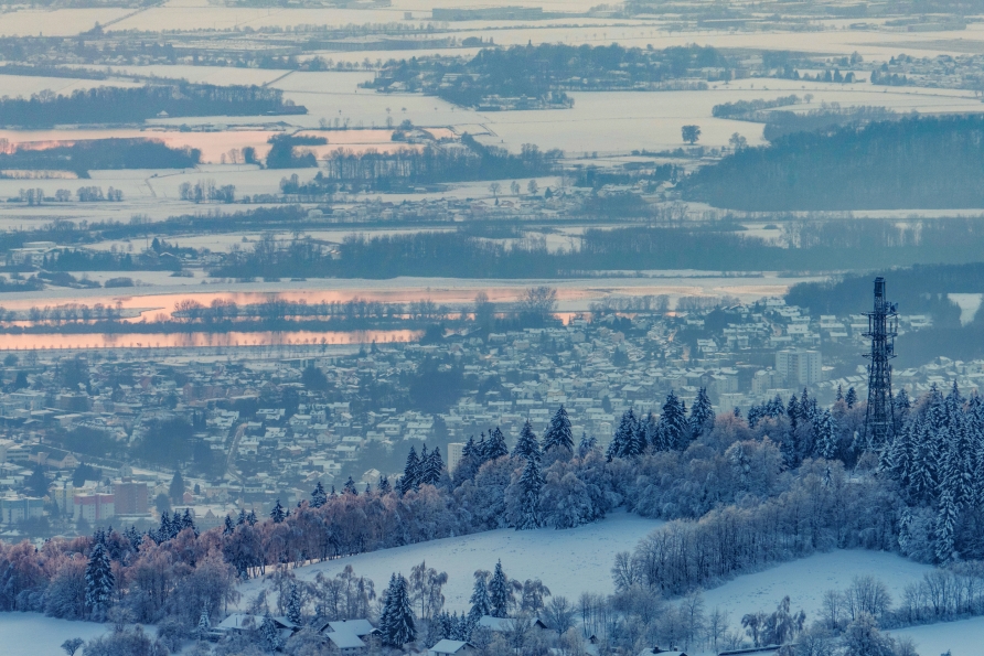 Blick nach Deggendorf vom Dreitannenriegel aus