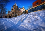 Der Winter verwandelt das Schlosshotel Villa Westerberge in einen magischen Ort.