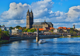 Panoramablick über die Stadt Magdeburg an der Elbe