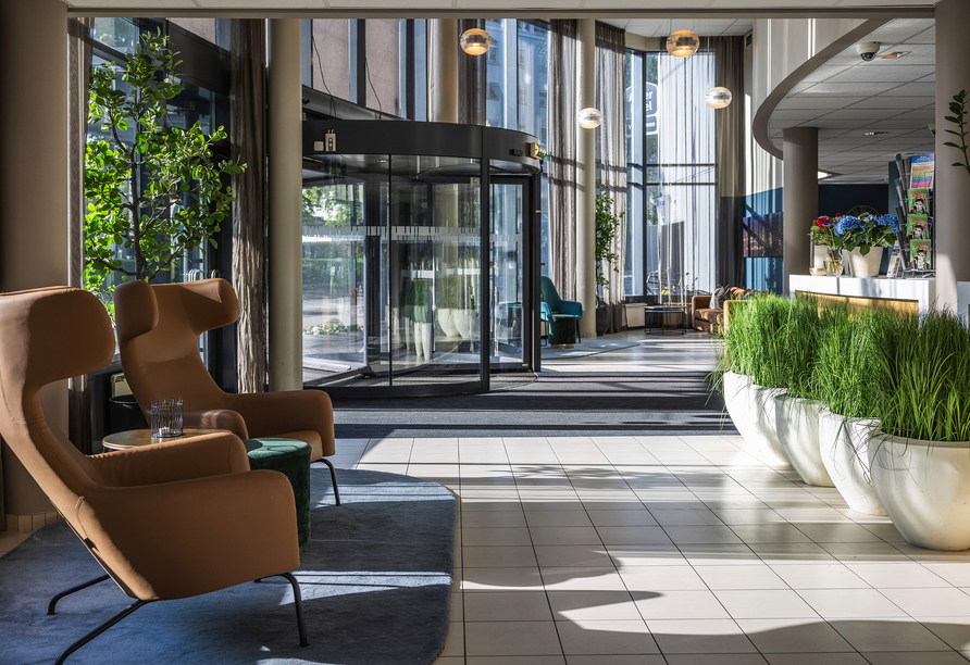 Die einladende Lobby im Hotel Anker