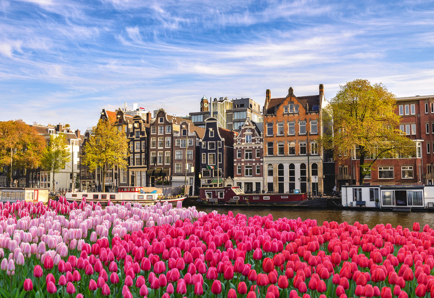 Typische Grachtenhäuser in Amsterdam
