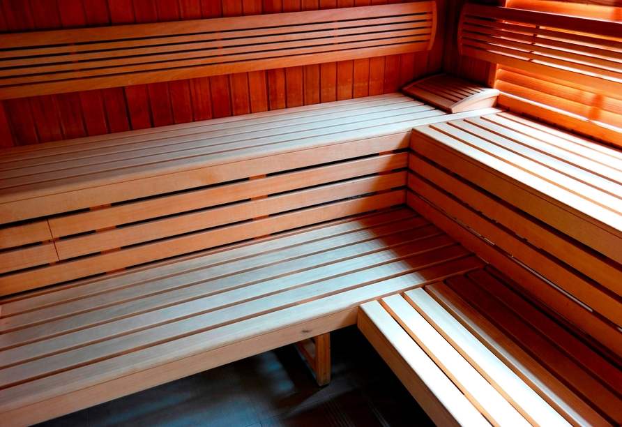 Entspannen Sie in der Sauna des Hotels Sunset Spa.