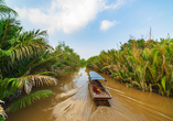 Bei der Buchung des optionalen Ausflugspakets erwartet Sie eine spannende Bootstour auf dem Mekong-Delta.