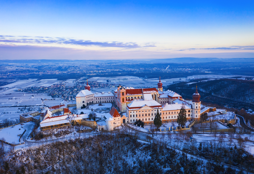 Das Stift Göttweig in der Wachau ist vor allem im Winter ein traumhaftes Ausflugsziel.