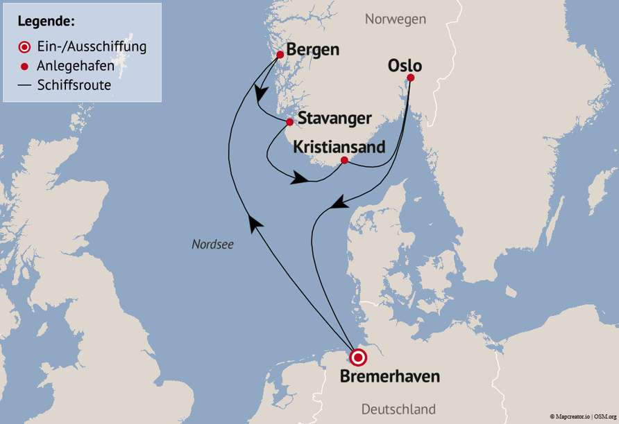 Ihre Reiseroute