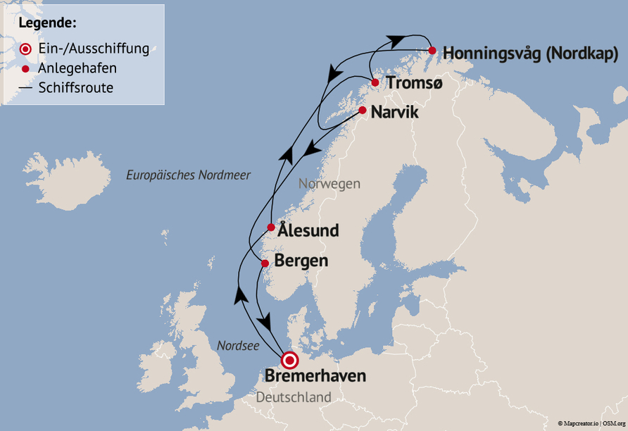 Ihre Reiseroute