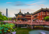 Der wunderschöne Yu-Garten von Shanghai bietet einen idealen Ruhepol.