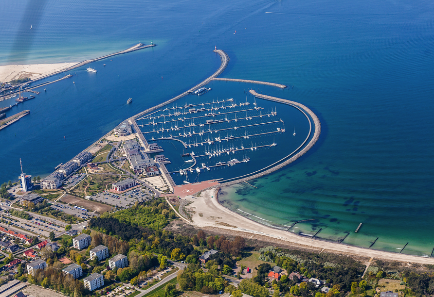 Ihr Abreiseort Warnemünde ist bereits beeindruckend anzusehen.