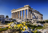 Der Parthenon-Tempel auf der berühmten Athener Akropolis in Griechenland