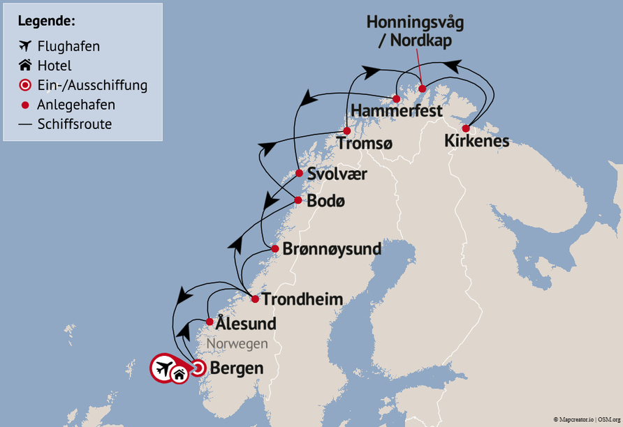 Ihre Reiseroute