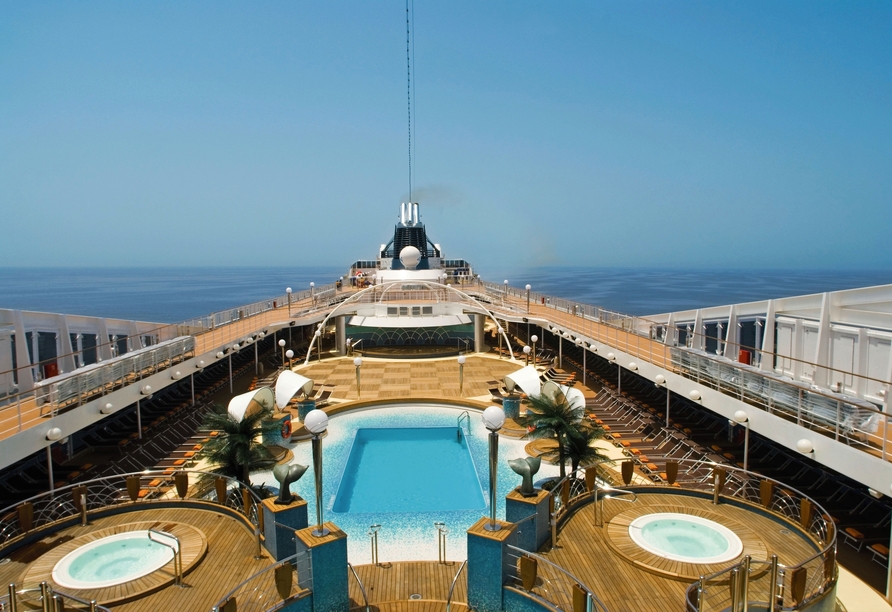 Das Sonnendeck an Bord der MSC Musica