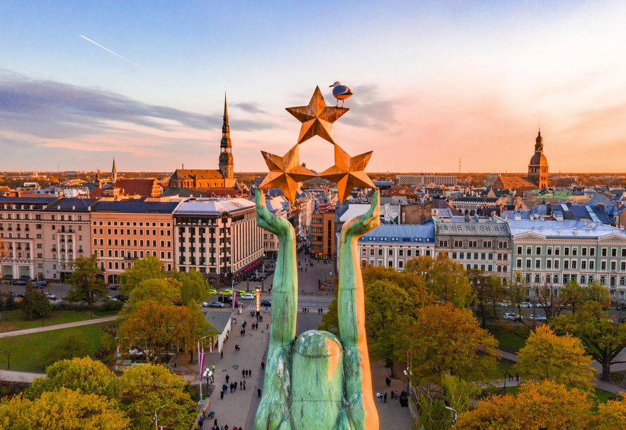 Panorama-Luftaufnahme der Altstadt von Riga