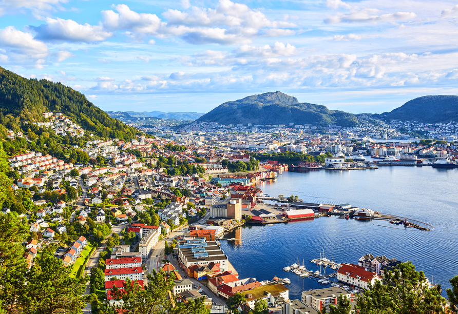 Stadtansicht von Bergen in Norwegen