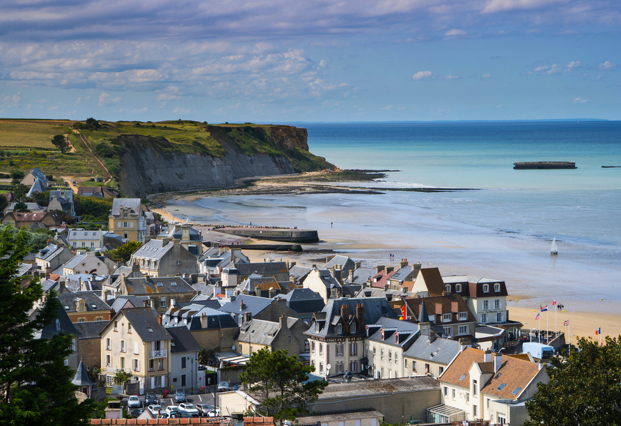 In Arromanches-les-Bains trifft beeindruckende Natur auf bewegte Geschichte. 