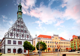 Schlendern Sie durch Zwickaus Altstadt und besichtigen Sie das Rathaus und Gewandhaus.