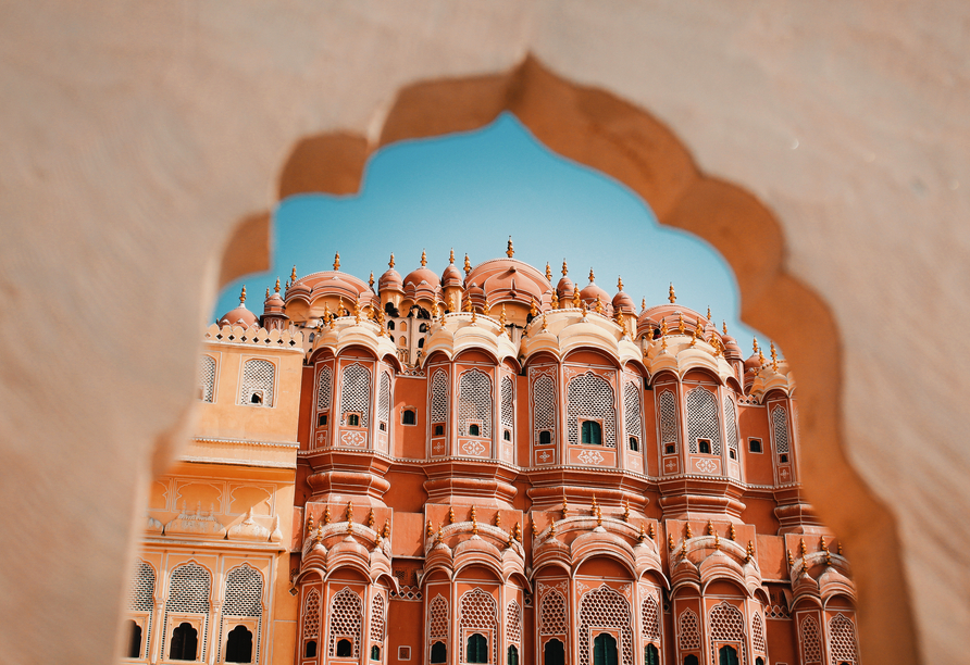 Am Palast der Winde in Jaipur können Sie sich grandiose Schnappschüsse sichern.