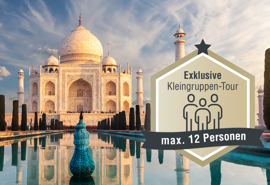 Willkommen zu einer unvergesslichen Rundreise durch Indien, wo viele Highlights wie z. B. das Taj Mahal in Agra auf Sie warten.