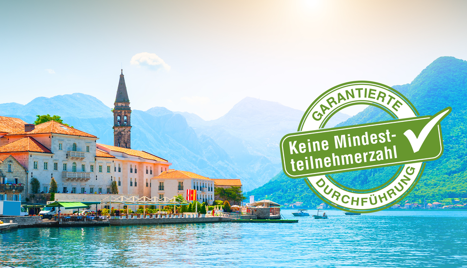 Willkommen zu Ihrem Badeurlaub an der Adriaküste! Unter anderem hält die Bucht von Kotor malerische Strände für Sie bereit.