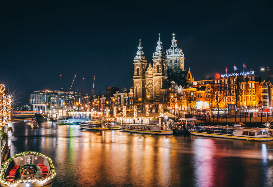 Amsterdam im festlichen Lichterglanz der Weihnachtszeit