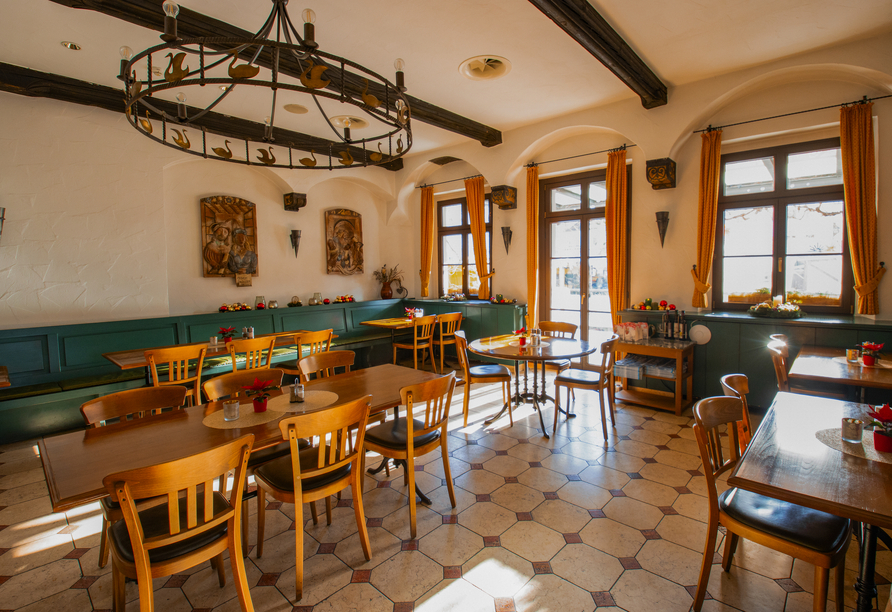 Im Restaurant des Hotels Gasthaus Zum Schwan genießen Sie viele typisch sächsische Gerichte.