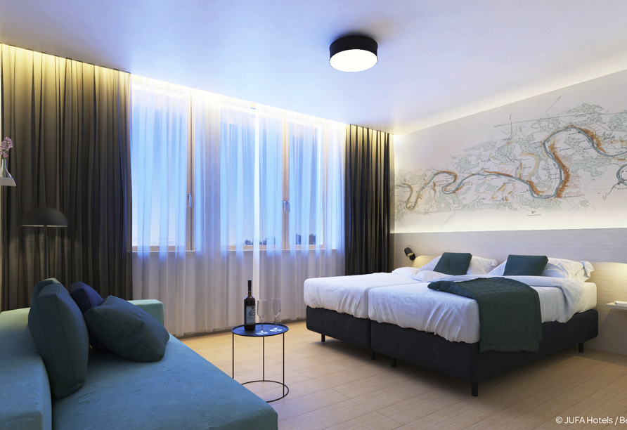 Beispiel für ein Doppelzimmer im JUFA Hotel Bernkastel-Kues