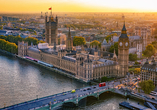 Von Southampton aus gelangen Sie bequem nach London, das mit unzähligen Sehenswürdigkeiten beeindruckt.