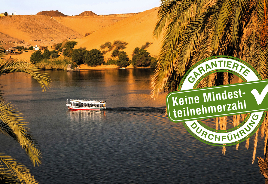 Erleben Sie den Zauber Ägyptens bei einer Fahrt mit der traditionellen Feluke (optional).