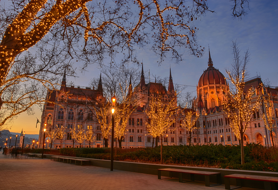 Freuen Sie sich auf Weihnachten in Budapest.