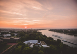 Herrlicher Blick auf den Rhein vom Hotel aus