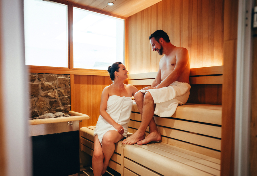 Lassen Sie in der Hotelsauna die Seele baumeln.