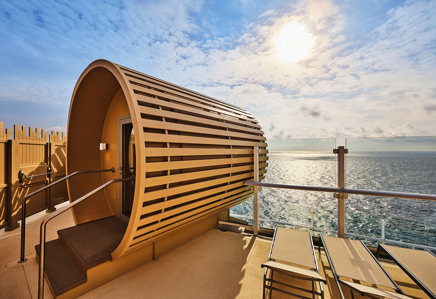 Fasssauna an Bord der Mein Schiff Relax