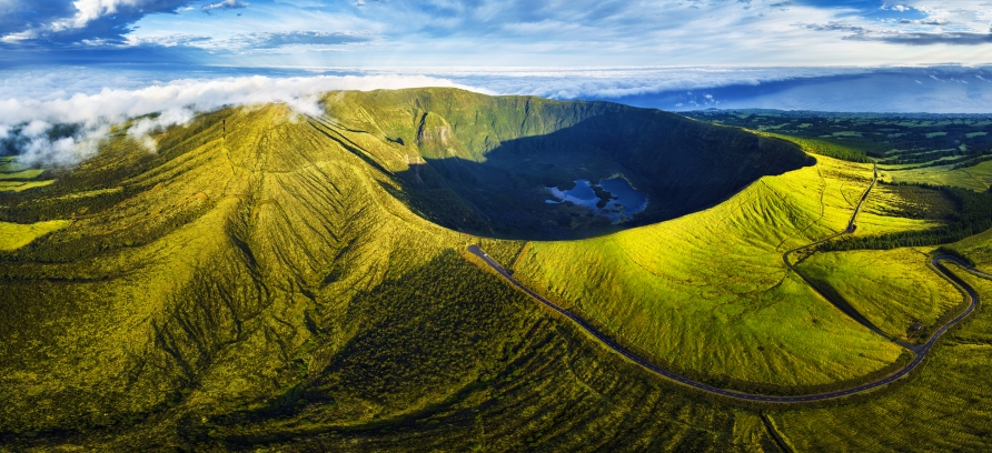 Auf Faial empfängt Sie der eindrucksvolle Vulkan Caldeira.