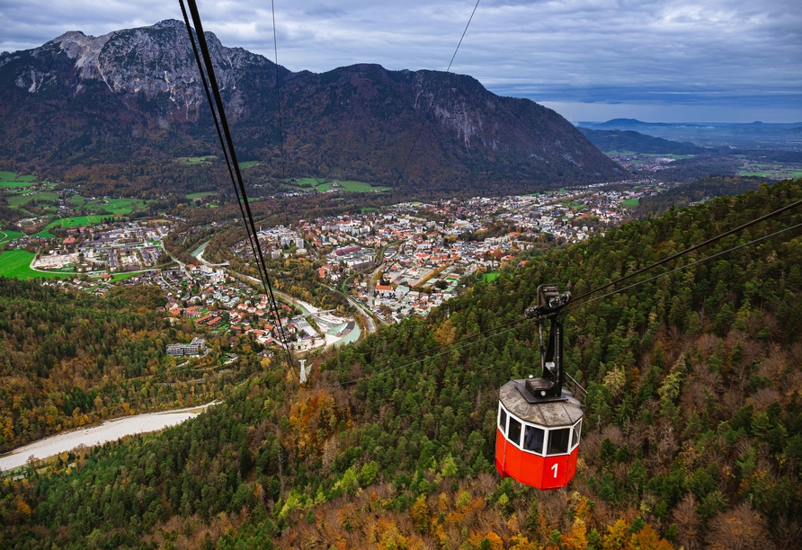Einsteigen, staunen, genießen – die Predigtstuhlbahn bietet atemberaubende Ausblicke.