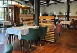 Das Hotelrestaurant lädt zum Wohlfühlen ein.