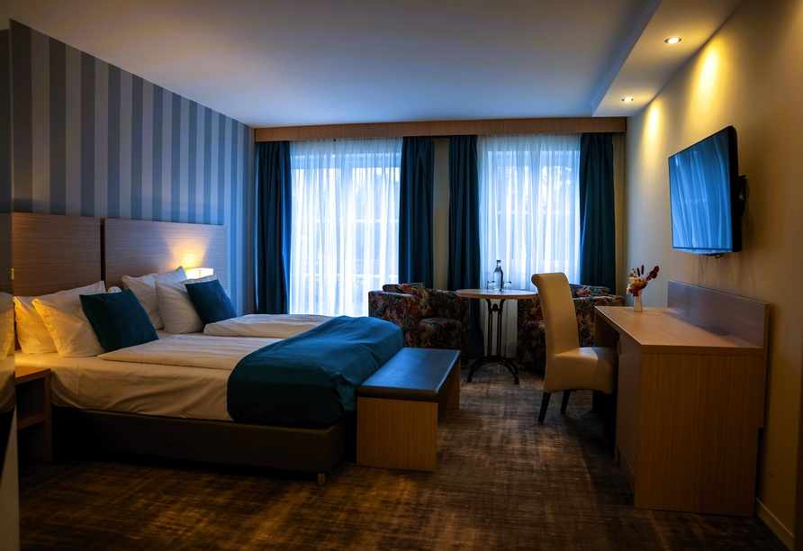 Beispiel eines renovierten Doppelzimmers Komfort im Heide Hotel Reinstorf